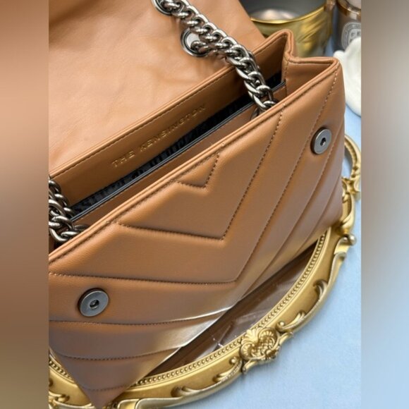 🆕 KURT GEIGER LONDON 🧿 NWOT Leather Kensington Shoulder Bag, Camel Brown - Picture 11 of 16